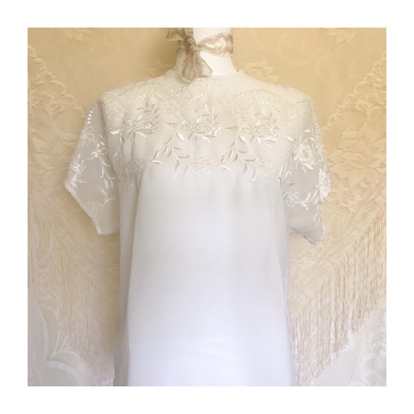 Vintage 80s embroidered blouse - Picture 6 of 6
